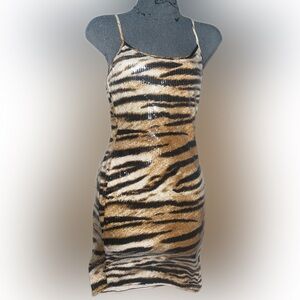 Sequin Tiger Print Dress